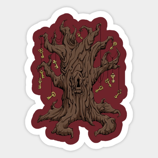 Skeleton Keys Tree Sticker by SuspendedDreams